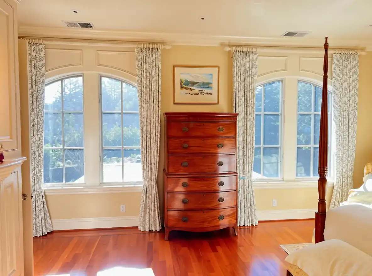 Finished treatments across a bay window